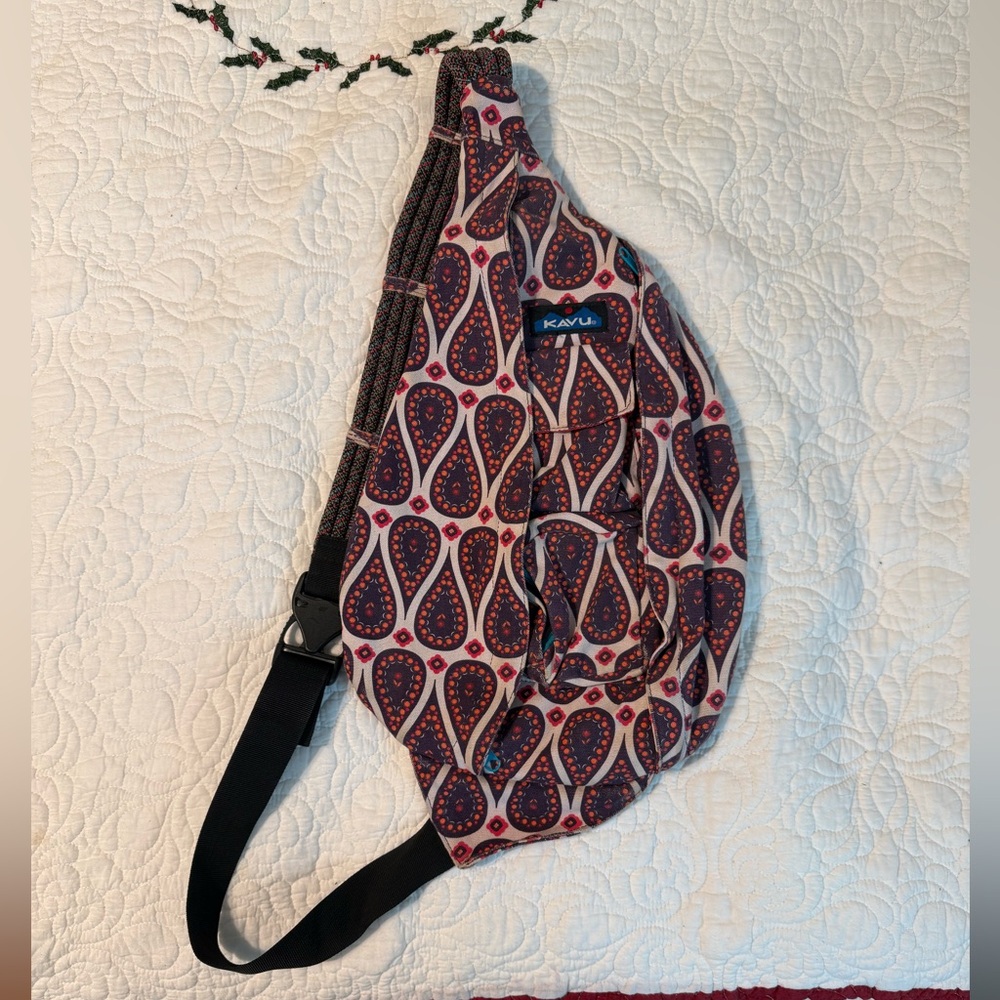 KAVU Paisley Sling Bag in Red and purple